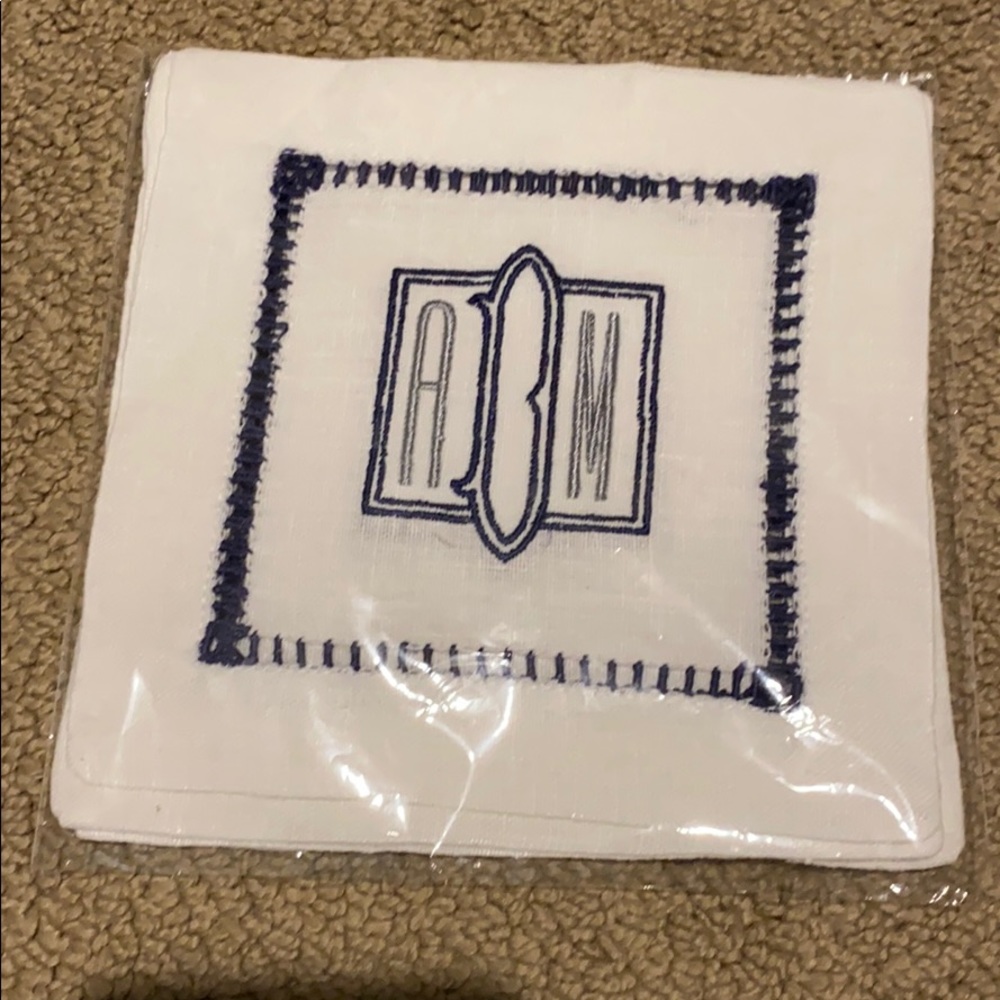 Brand new custom linen cocktail napkins